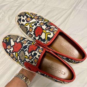 Coach Women's Floral Loafers - Red, Yellow, and Black